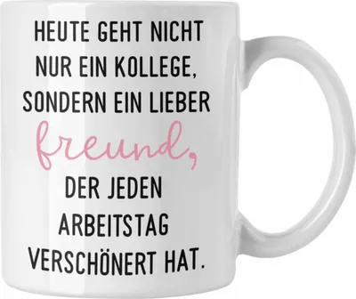 Produktbild von Trendation - Jobwechsel Geschenk Kollege Schöner Spruch Abschied Bester Kollege Abschiedsgeschenk (Weiß)
