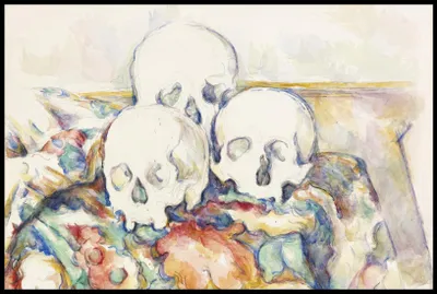 Image de Affiche 91,5 x 61 cm Les Trois Crânes, Paul Cézanne Vintage do Salonu