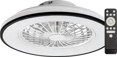 Obrázok produktu pre Rabalux Čierno-biele stropné LED svietidlo s ventilátorom Dalfon2 485mm 48W CCT s DO 71331