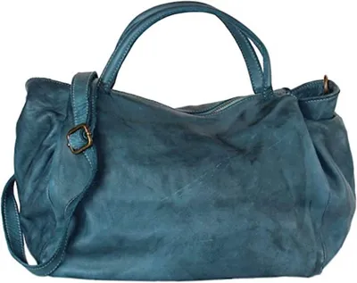 Produktbild von BZNA Handtasche Diana petrol Designer Schultertasche Tasche Ledertasche
