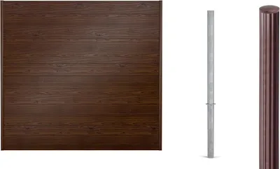 Produktbild von Alberts Sichtschutz Palitio als Set,Holzdekor dunkel, zum Einbetonieren, Länge 4,00m, Profilhöhe 150mm