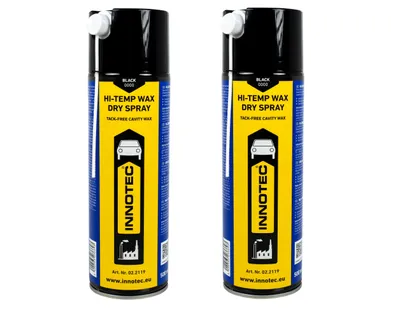 Produktbild von 2 Stück Innotec Hi-Temp Wax Spray Unterboden und Hohlraumschutz Fettspray Schwarz - Next Level Konservierung für Automotive & Industrie