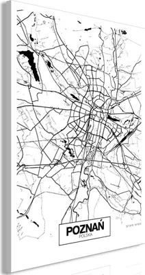 Produktbild von Italienischer Leinwand Leinwandbild - City Plan: Poznan (1 Part) Vertical 40x60 cm Städte d-A-0105-b-a