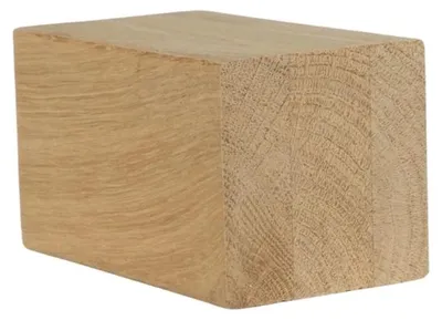 Image de Pied de meuble - 6x6x10 cm - Bois de chêne - Soigneusement poncé - Prêt à vernir ou à peindre - Bords légèrement arrondis - Pied pour meuble