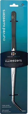 Produktbild von Aquarienpinzette gebogen aus Edelstahl 30 x 1 cm für präzise Pflanzenpflege im Aquarium