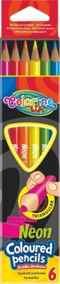 Zdjęcie produktu dla Kredki trójkątne neonowe 6 kolorów Colorino