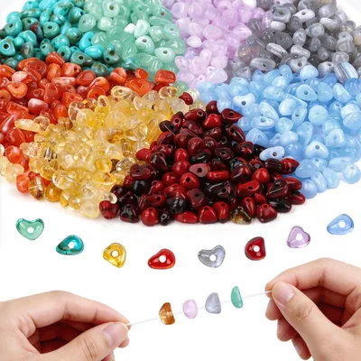 Obrázek produktu pro Skleněné korálky na navlékání, 800 kusů, 8 barev, 5-8 mm, vhodné pro výrobu šperků