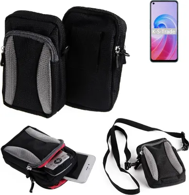 Produktbild von K-S-Trade Holster Schutz Hülle kompatibel mit Oppo A96 Handy Hülle Gürteltasche Umhängetasche mit Zusatzfach schwarz