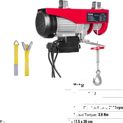 Produktbild von Elektrischer Seilzug, Tragfähigkeit von 400-1000kg, kabelgesteuerte Fernbedienung, Kabellos 2200 lbs