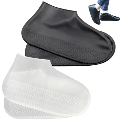 Imagen del producto de Cubrezapatos impermeables, antideslizantes, reutilizables, talla mediana, para lluvia y nieve