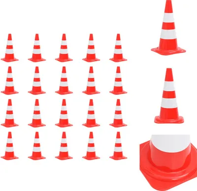 Zdjęcie produktu dla vidaXL Odblaskowe pachołki drogowe 20 szt. Czerwony i biały 50 cm - Znaki drogowe