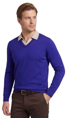 Produktbild von März Pullover blau V-Ausschnitt