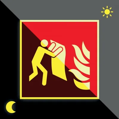 Produktbild von Schild | PERMALIGHT power langnachleuchtend Brandschutzschild Feuerlöschdecke...