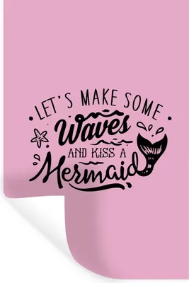 Produktbild von MuchoWow® Wandtattoo Wandsticker Wandaufkleber Meerjungfrau - Sprüche - Rosa 20x30 cm Selbstklebend und Repositionierbar - Sticker - Dekorfolie