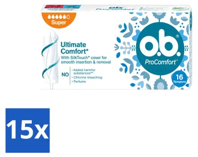 Produktbild von 15 x o.b. ProComfort Super Tampons - Vorteilspackung - 15 Stücke