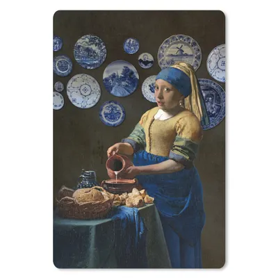 Produktbild von MuchoWow® Mauspad Mousepad Milchmädchen - Mädchen mit Perlenohrring - Delfter Blau 18x27 cm - Mousepads - Maus Mat - Pad - Mausunterlage