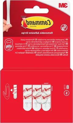 Productafbeelding van Huisdecoratie Strips - Ophangstrips Zonder Boren - Muren Versieren - Schadevrij Verwijderbaar - 8 Stuks Klein - Wit