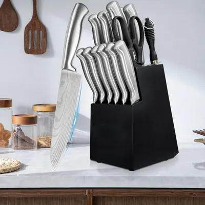 Produktbild von YRHome Profi Messer Set 15-teilig, Langlebige Küchenmesser mit ergonomischem Griff, Perfekt für Zubereitung, Schneiden und Braten