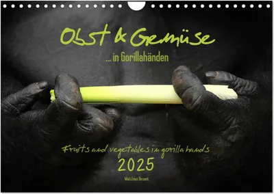 Produktbild von OBST & GEMÜSE in Gorillahänden (Wandkalender 2025 DIN A4 quer), CALVENDO Monatskalender