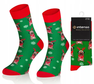 Produktbild von Intenso 1887 S17 Weihnachts-Socken mit Bulldoggenmuster