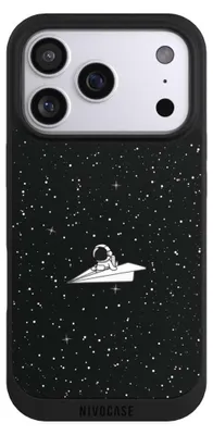 Produktbild von NIVOCASE Handyhülle für Apple iPhone 17 Pro  Hülle NIVOpure Case Schwarz Astronaut Comic Papier