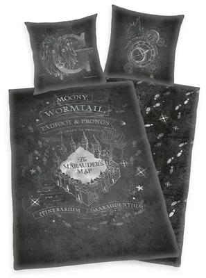 Produktbild von Harry Potter Karte des Rumtreibers Wende Bettwäsche 2tlg 135 x 200 cm 80 x 80 cm