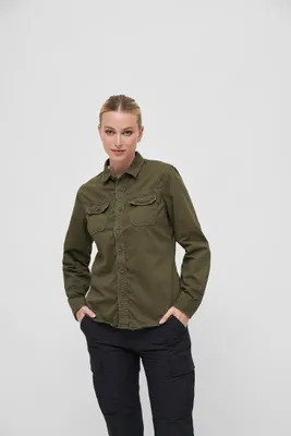 Obrázek produktu pro Dámské tričko s dlouhým rukávem Brandit Ladies Vintageshirt Longsleeve olive - L