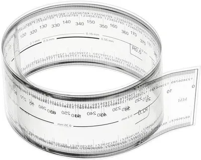 Zdjęcie produktu dla Linia pomiarowa – przezroczysta folia pomiarowa – precyzyjny pomiar – kąt R i linia szerokości – 50 cm – 0,1 mm