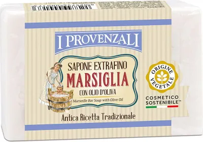 Produktbild von I Provenzali Sapone Marsiglia Extrafino, Haut, Barseife, Olivenöl, Rechteckig, Weiß, 150 g