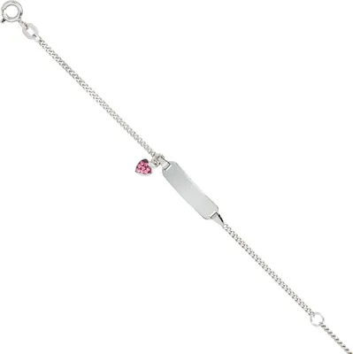 Produktbild von JOBO Schildband 925 Sterling Silber rhodiniert 14 cm Gravur Armband Federring