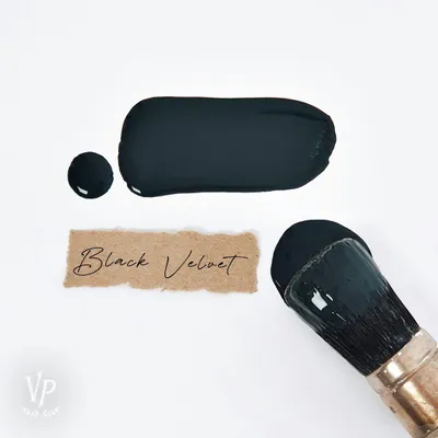 Produktbild von Mat Natural Vintage Paint Kreidefarbe – Möbelfarbe Matt | Wasserbasiert VOC-arm EN 71-3 EU Ecolabel | 65+ Farben | Shabby Chic & Vintage Look - 700 ml - Black Velvet