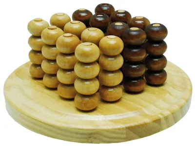 Image de HOT Games Jeu du moulin TicTacToe 3 D.bois bl./br.rond