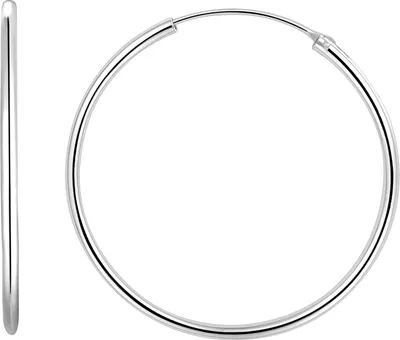 Produktbild von Karisma 1 Paar Klassisch Damen Creolen 925 Sterling Silber Stärke 2mm CR-PA107 Größe 40mm Farbwahl - Silber Rhodiniert