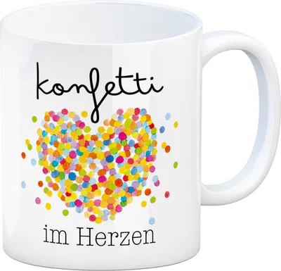 Zdjęcie produktu dla Kubek z motywem karnawałowym „Konfetti w sercu”