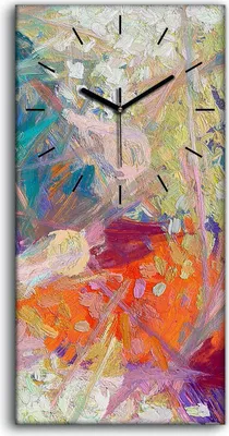 Produktbild von Wanduhr Bürouhr Leinwand Bild Geräuschlos 30x60 Malerei Abstrakte Kunst - schwarze Hände