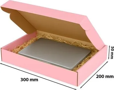 Zdjęcie produktu dla Karton Wykrojnikowy Pudełko Kartonowe Kartonik Ozdobny Różowy 300x200x50mm (zewnętrzny)