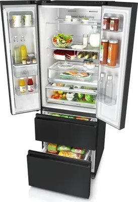 Produktbild von Hisense RF632N4WFE1 Side-by-Side Kühlkombination Freistehend 485 l E Schwarz