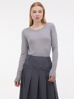 Produktbild von Orsay Damen-Pullover mit Rundhalsausschnitt, Langarm, Farbe Grau, Größe L