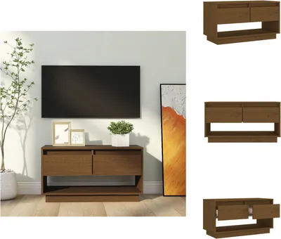 Produktbild von vidaXL TV-Schrank Honigbraun 74x34x40 cm Massivholz Kiefer -  TV-Möbel