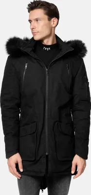 Produktbild von Harvey Herren Parka hochschließender Kragen Schwarz XXL