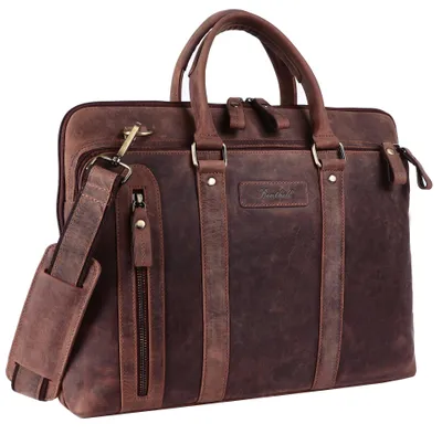 Produktbild von Benthill Laptoptasche Echt-Leder I Leder Umhängetasche für Laptop I Aktentasche für Notebook I Damen und Herren Tasche I Notebooktasche