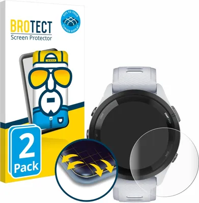 Produktbild von 2x BROTECT Fullscreen Schutzfolie für Garmin Forerunner 265 (46 mm) Displayschutz Folie Fullcover Klar Transparent