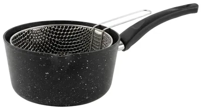 Produktbild von Polochef Melda Bratpfanne 20 cm Granit, mit Frittiereinsatz