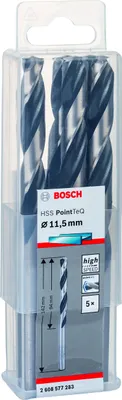 Produktbild von Metallspiralbohrer HSS PointTeQ, DIN 338, 11,5 mm, 5er-Pack