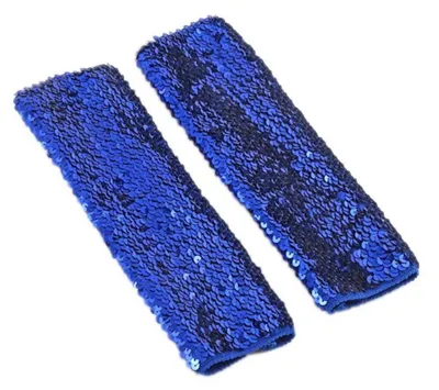 Immagine prodotto di Guanti senza dita, decorati con paillettes, colore blu, dimensioni 9x21 cm