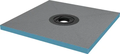 Produktbild von doporro Duschelement Befliesbar mit Gefälle 80x80x4cm in Beton Grau Duschboard Zuschneidbar mit Ablaufrinne waagerechter Ablauf XPS