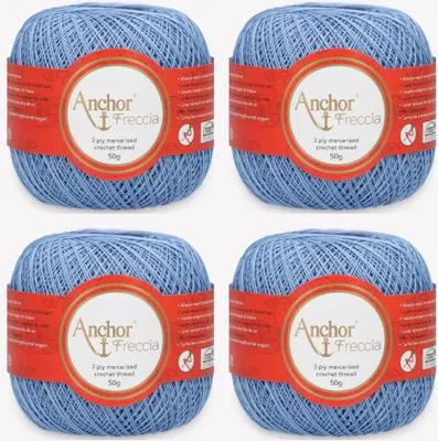 Obrázok produktu pre 4x Anchor Freccia 16 – jemná bavlnená priadza na filigránové háčkovanie (farba 00130)