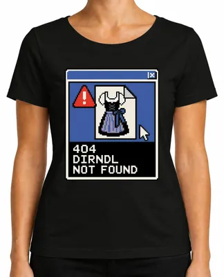 Productafbeelding van 404 Dirndl niet gevonden. , Wiesn, traditioneel kledingstuk, lederen broek, dames T-shirt, zwart, 3XL