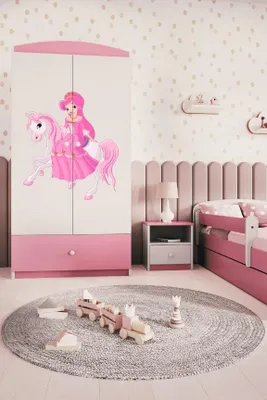 Produktbild von Kinderkleiderschrank Babydreams Drehtürenschrank Kleiderschrank Prinzessin II Hellrosa