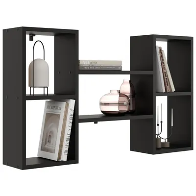 Produktbild von Wandregal Schwarz – modernes Regal zur Wandmontage mit offener Ablage, vielseitiges Hängeregal für Wohnzimmer, Büro, Flur oder Schlafzimmer